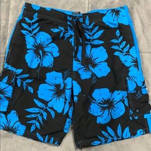 RS Surf Blue/Black Hawaiian Bathing Suit